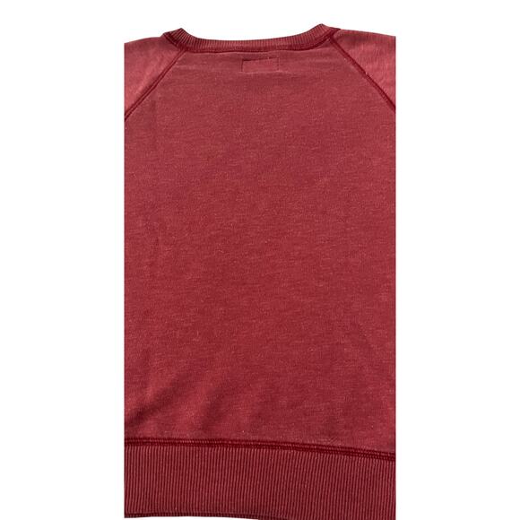 AMERICAN EAGLE LONG SLEEVE CREWNECK SWEATSHIRT, WOMENS, M, HEATHER CRANBERRY - Picture 6 of 11